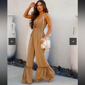 Elegant Tan Jumpsuit